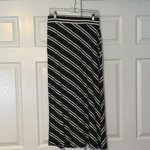 Established 1962 Blk/Wht Striped Maxi Skirt